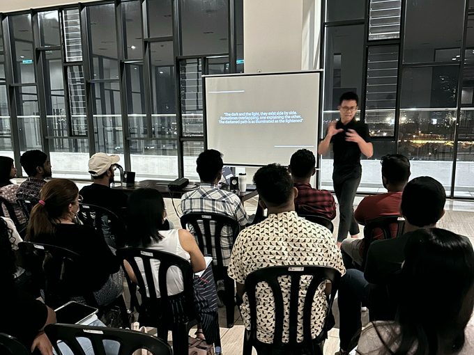 A founder leading a live session