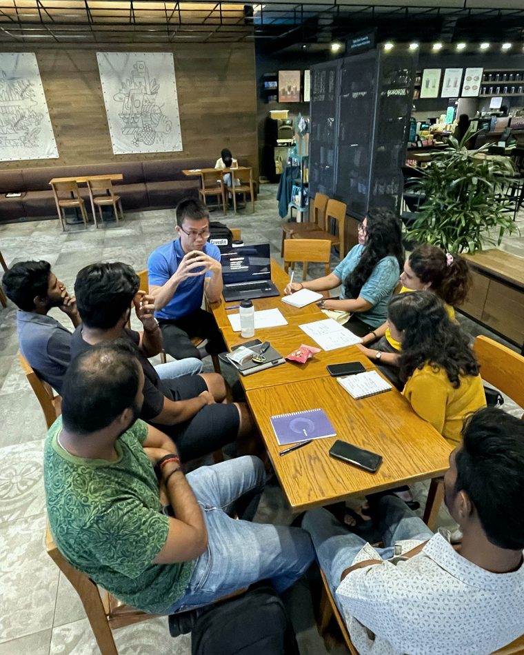 A group in conversation